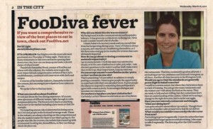Khaleej Times interviews FooDiva March 16