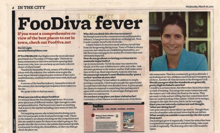 Khaleej Times interviews FooDiva