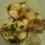 The thinly sliced octopus...I dived in before taking a photo...