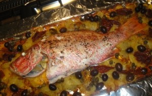 Maurizio's red snapper with magical potatoes