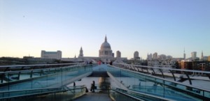 London's Millennium Bridge leading to St. Paul's Cathedral