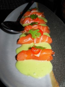 Cured salmon tiradito