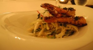 Blue prawns with tangy guava, fennel and Nuoc Mam