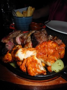 Churrasco and yuca fries