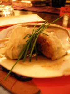 Chicken and scallion gyoza