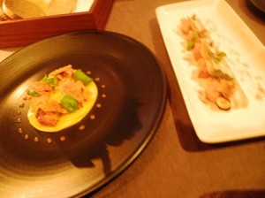 Small plates - lobster and foie gras