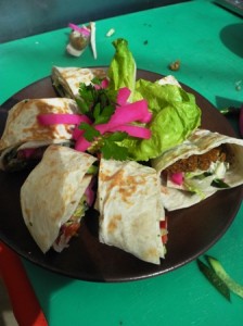 Falafel saj sandwich