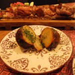 Hochu Harcho - pork shashlick and potato baked in lard