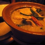 Thai green chicken curry with sticky rice