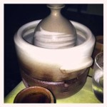 Sunken carafe of sake