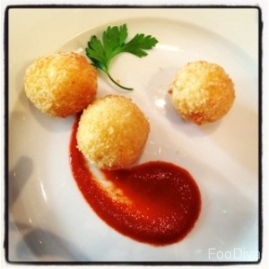 Saffron and mozzarella risotto balls