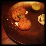Crab and chermoula cakes