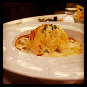 Ossau-Iraty cheese souffle at Brasserie Angelique, Jumeirah Etihad Towers