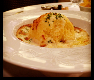 Ossau-Iraty cheese souffle at Brasserie Angelique