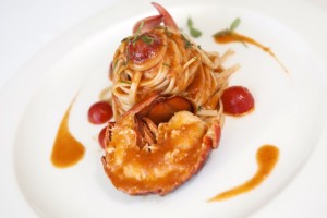 Bice Mare Dubai dish: Linguine pasta with blue lobster