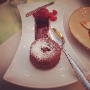 Chocolate fondant at Garden