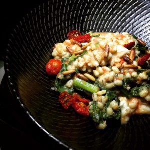 Organic spinach barley risotto - Shimmers On The Beach - Madinat Jumeirah - Dubai restaurants - Foodiva