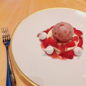 Nathan Outlaw at Al Mahara - strawberry Champagne sorbet - Dubai restaurants - Foodiva