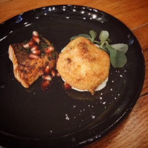 Smoked salmon with crispy egg - Cuisinero Uno - Dubai restaurants - FooDiva