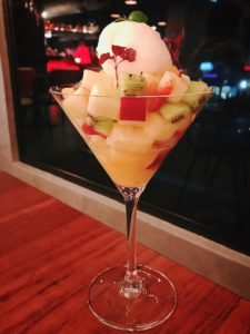 Fruit salad with lemon sorbet - Le Frenchy Dubai - Dubai restaurants - FooDiva